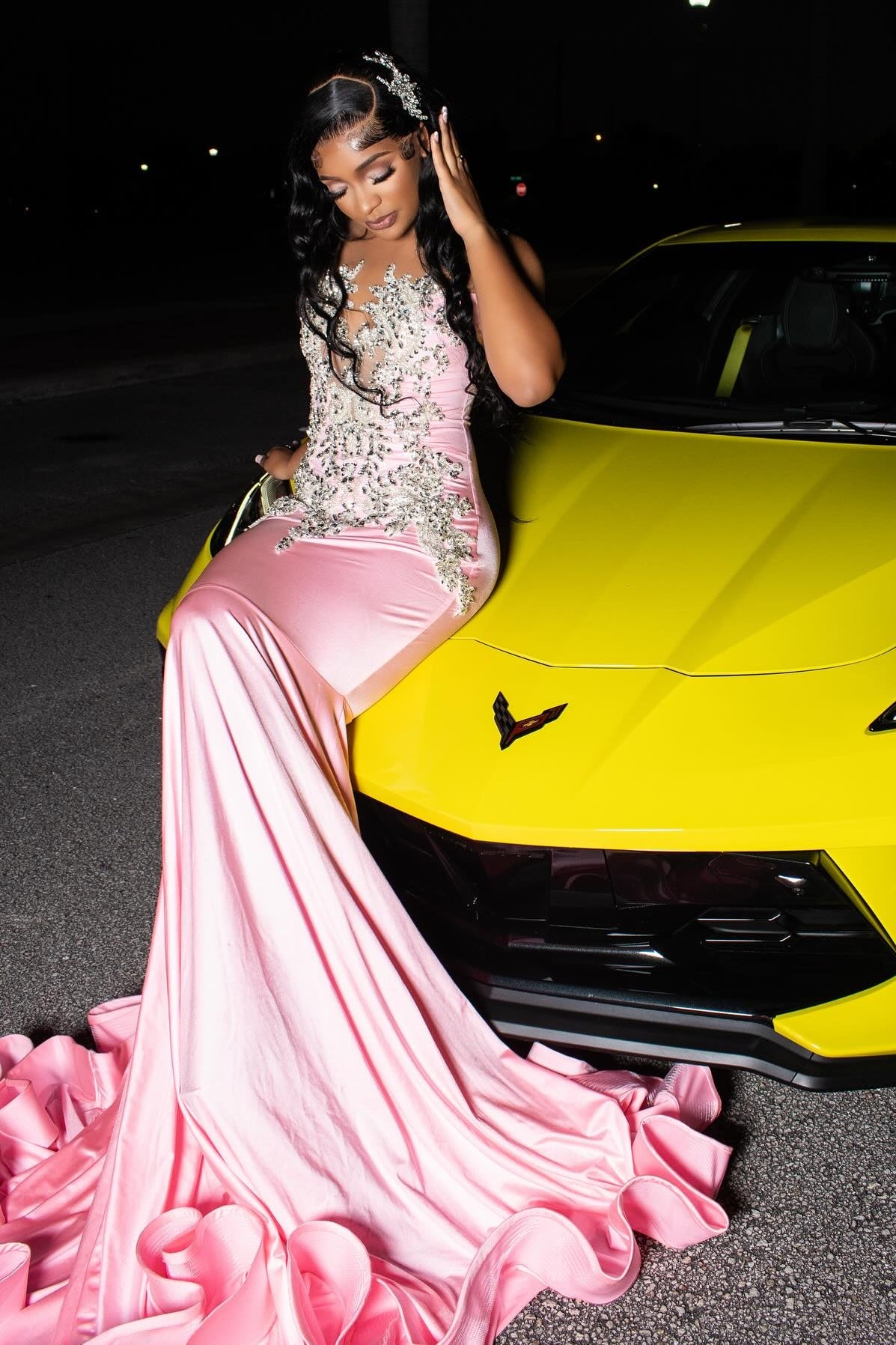 Lovely Pink Jewel Beadings Mermaid Prom Dresses