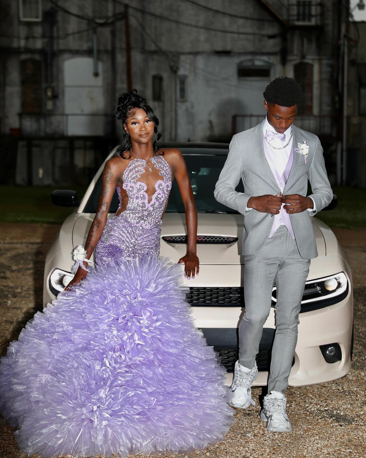 Luxury Purple Jewel Mermaid Beadings Puffy Layers Sequins Prom Dresses