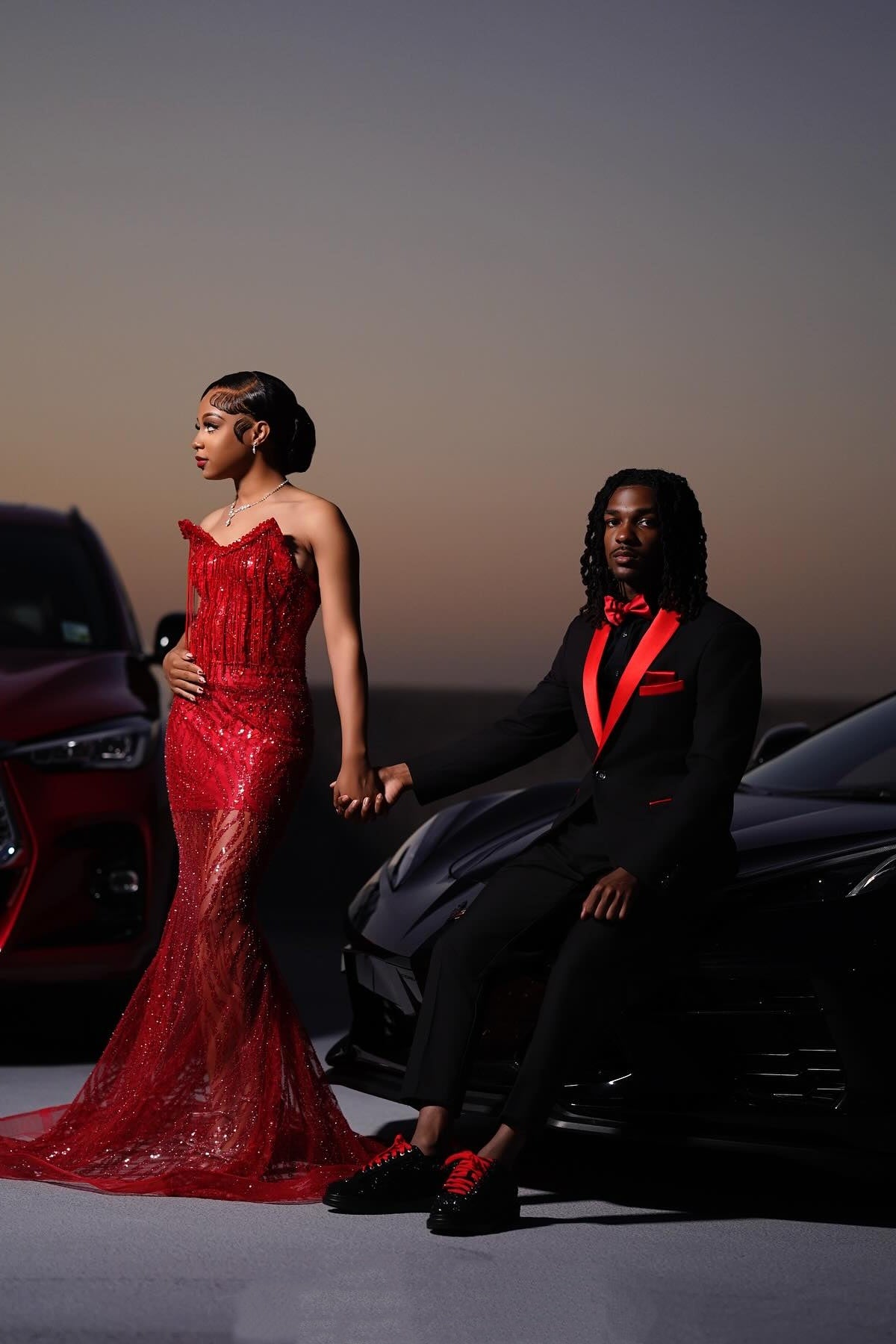 Festival Red Sequins Sweetheart Mermaid Beadings Prom Dresses