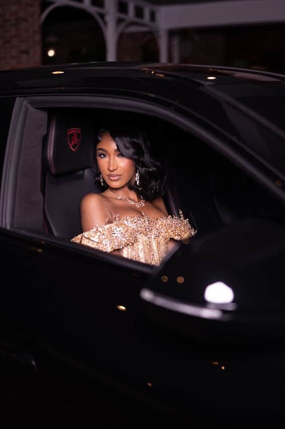 Fancy Golden Off-The-Shoulder Mermaid Beadings Tassel Prom Dresses