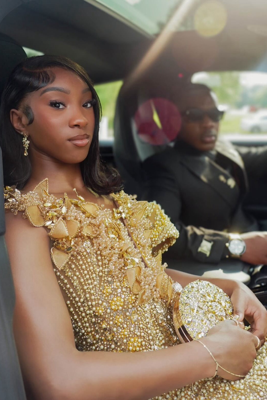 Luxury Golden Off-The-Shoulder Mermaid Beadings Prom Dresses