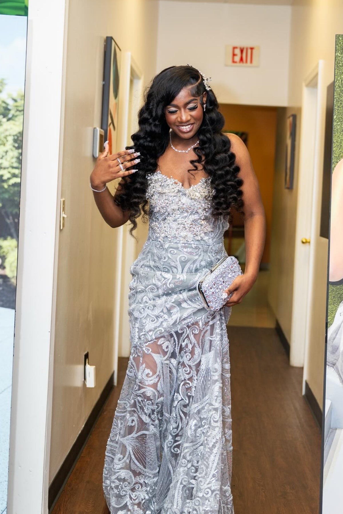 Generous Silver Sweetheart Mermaid Crystal Lace Prom Dresses