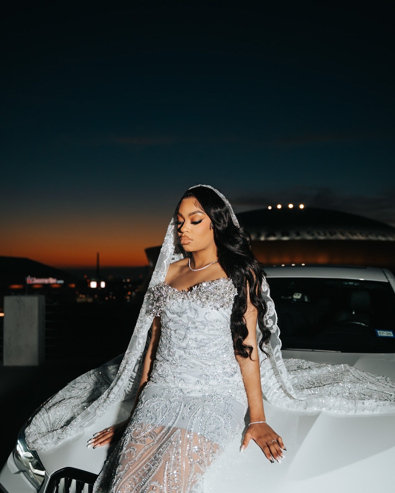 Intellectuality Silver Sweetheart Beadings Lace Tulle Prom Dresses With Scarf