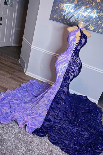 Special More Color Lace Halter Sleeveness Mermaid Backless Prom Dresses