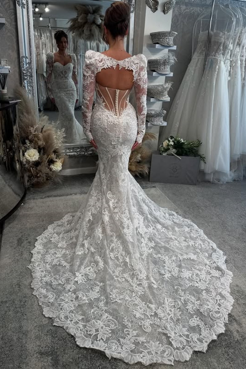Intellectuality Strapless Lace Mermaid Wedding Dresses With Waistcoat