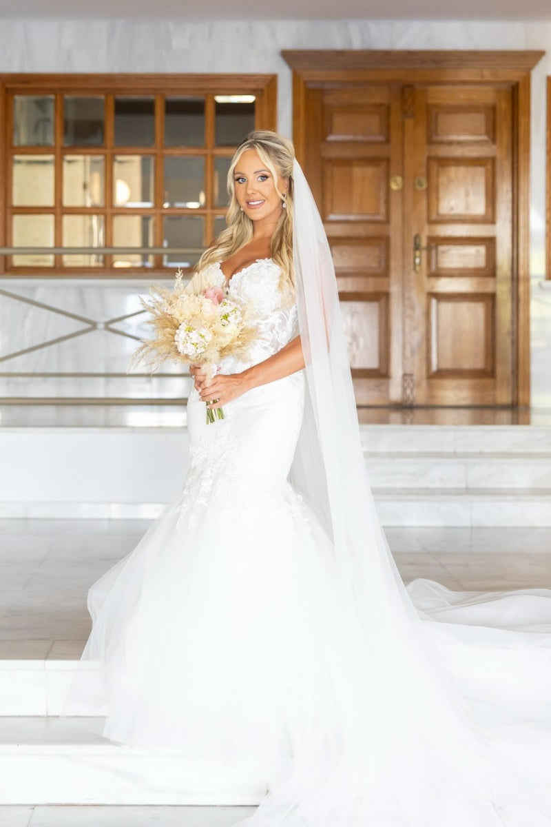 Chic Sweetheart Tulle Mermaid Wedding Dresses With Appliques