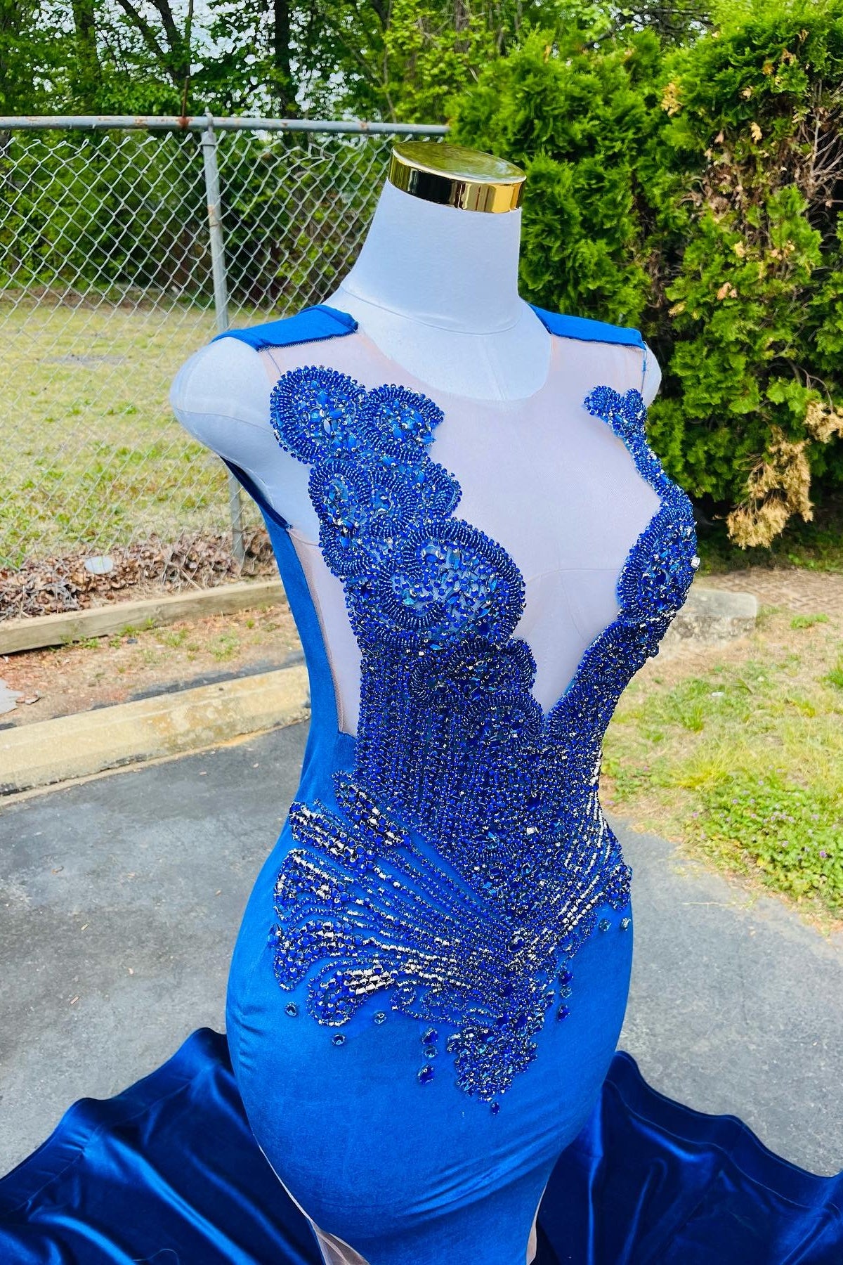 Elegant Royal Blue Velvet Beadings Mermaid Prom Dresses shopsweety Elegant Royal Blue Velvet Beadings Mermaid Prom Dresses shopsweety