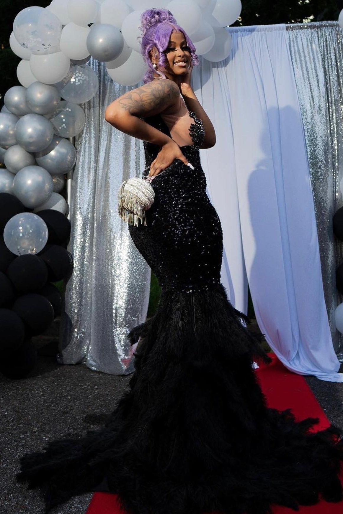 Honorable Black Jewel Mermaid Prom Dresses With Beadings