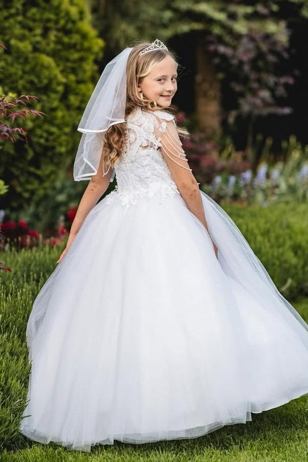 Beautiful Ball Gown Appliques Beadings Flower Girl Dresses