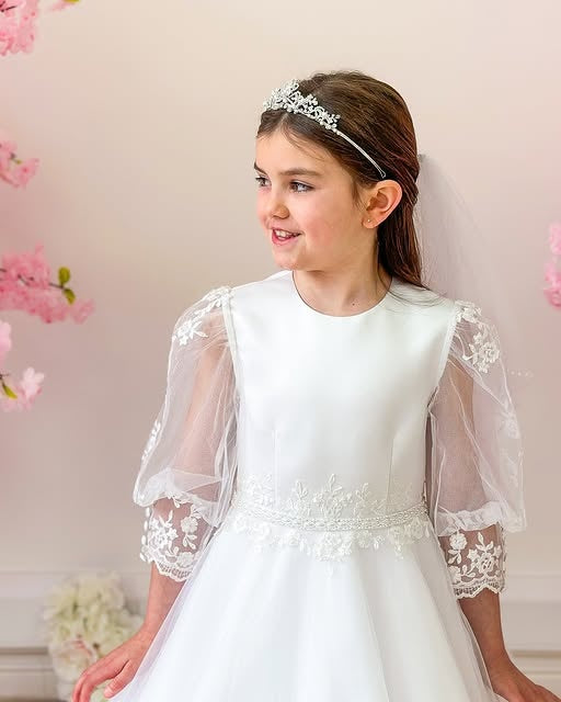 Modern Jewel A Line Long Sleeves Appliques Lace Flower Girl Dresses