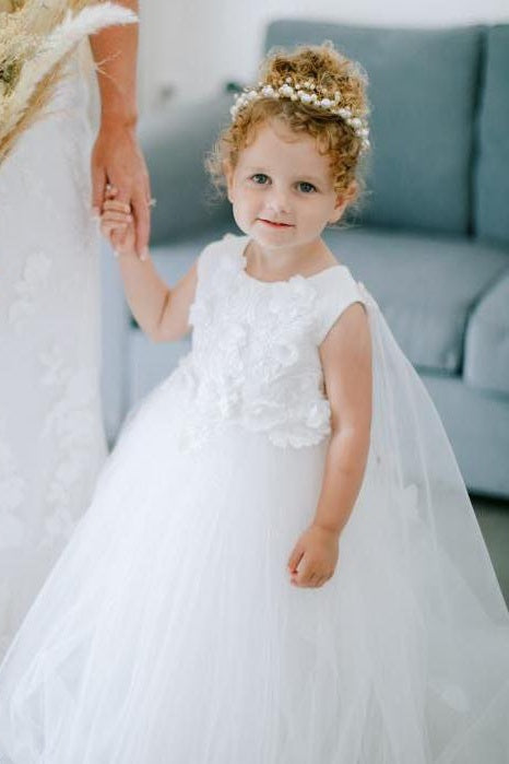 Lovely Jewel Ball Gown Sleeveless Appliques Flower Girl Dresses