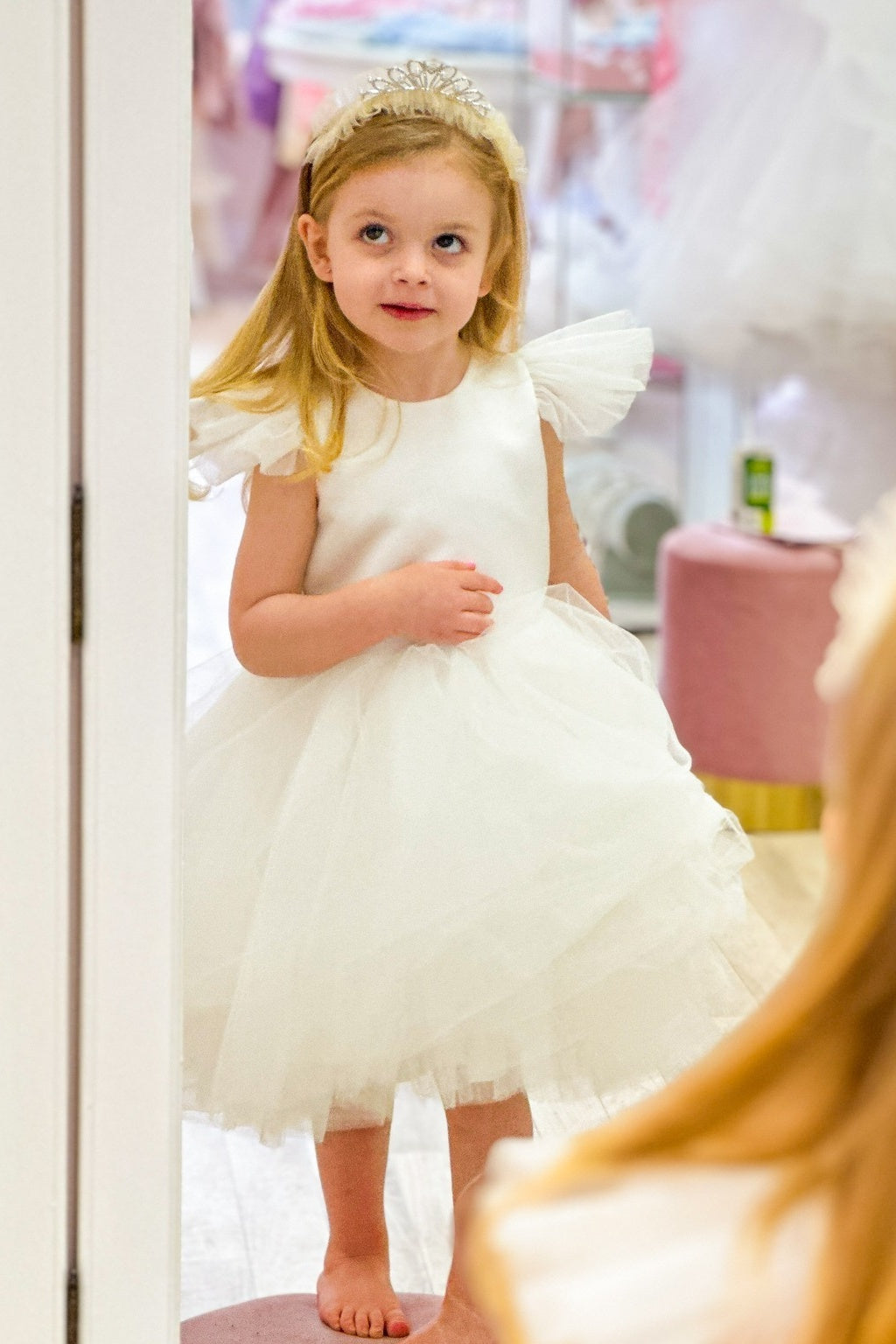 Chic Jewel Ball Gown Beadings Flower Girl Dresses With Bow-knot