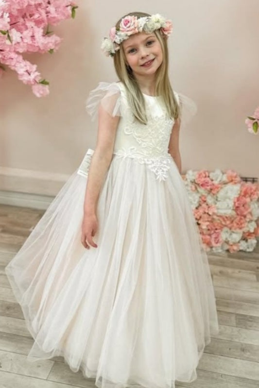 Honorable Sleeveless Ball Gown Jewel Lace Tulle Flower Girl Dresses