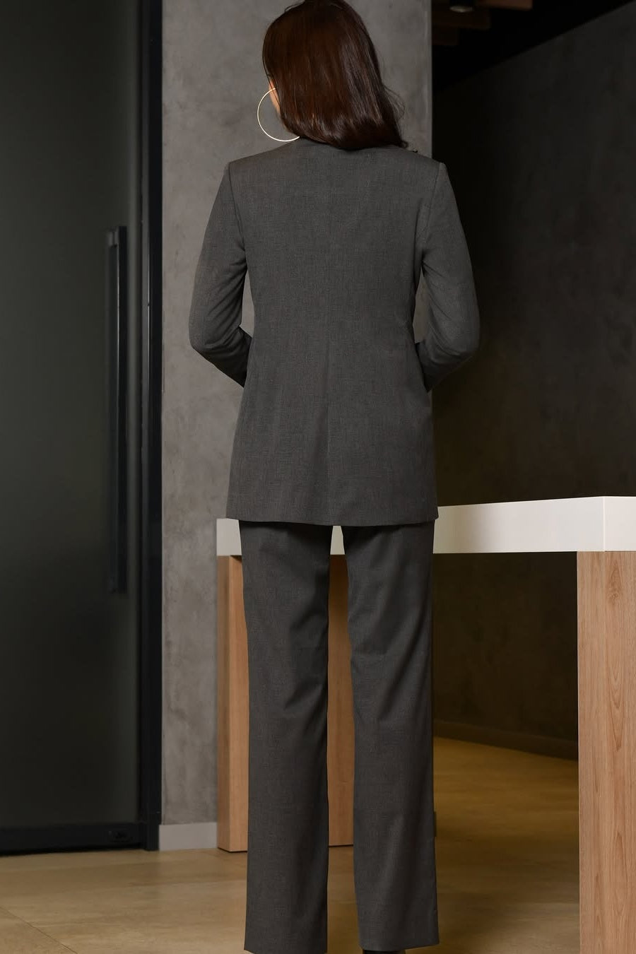 Exquisite Dark Gray Double Breasted Best Fitted Women Suits