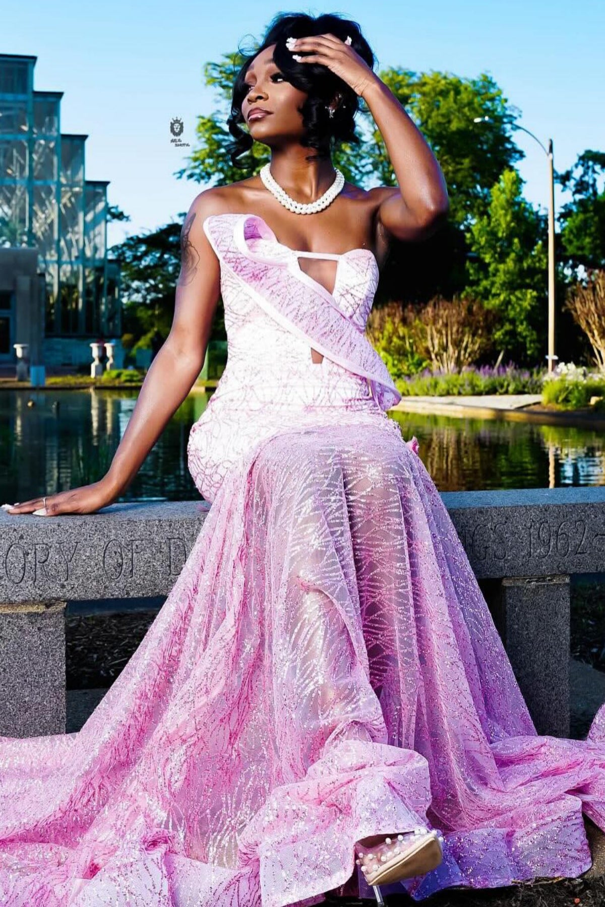 Sexy Pink Strapless Sequins Mermaid Prom Dresses