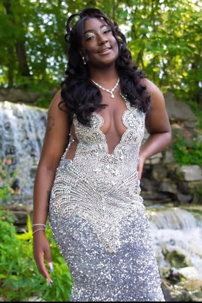 Glamorous Silver Sequins Beadings Mermaid Prom Dresses