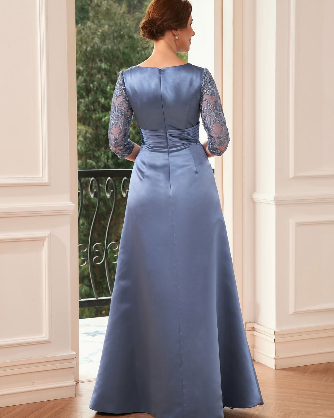 Modern Mist Blue A-Line Appliques Mother Of The Bride Dresses