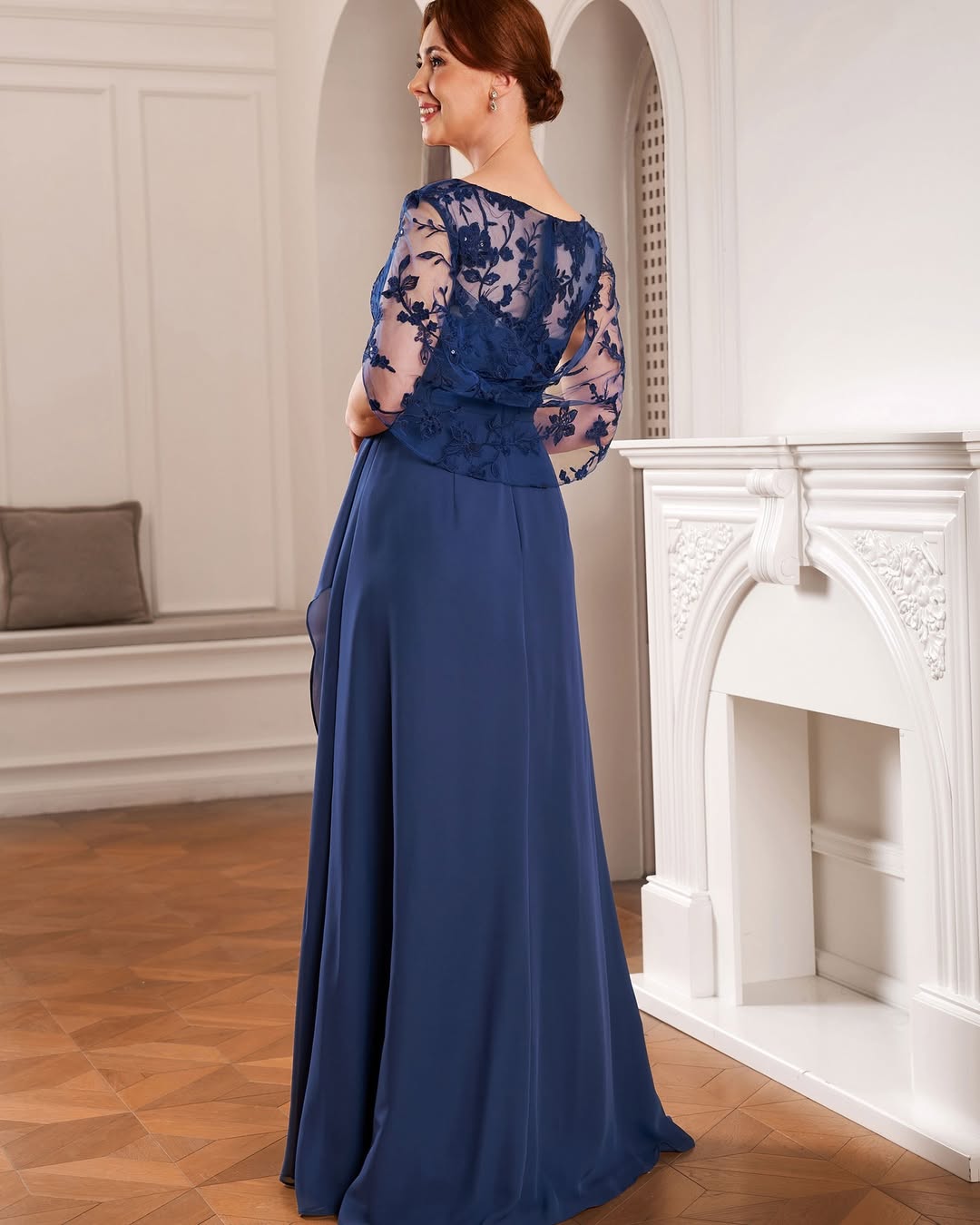 Serious Dark Blue Lace Appliques Mother Of The Bride Dresses