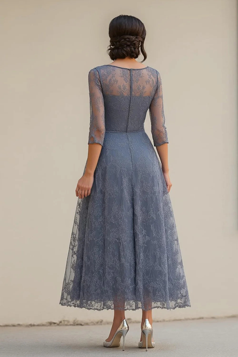 Exquisite Mist Blue Lace Chiffon Appliques Mother Of The Bride Dresses