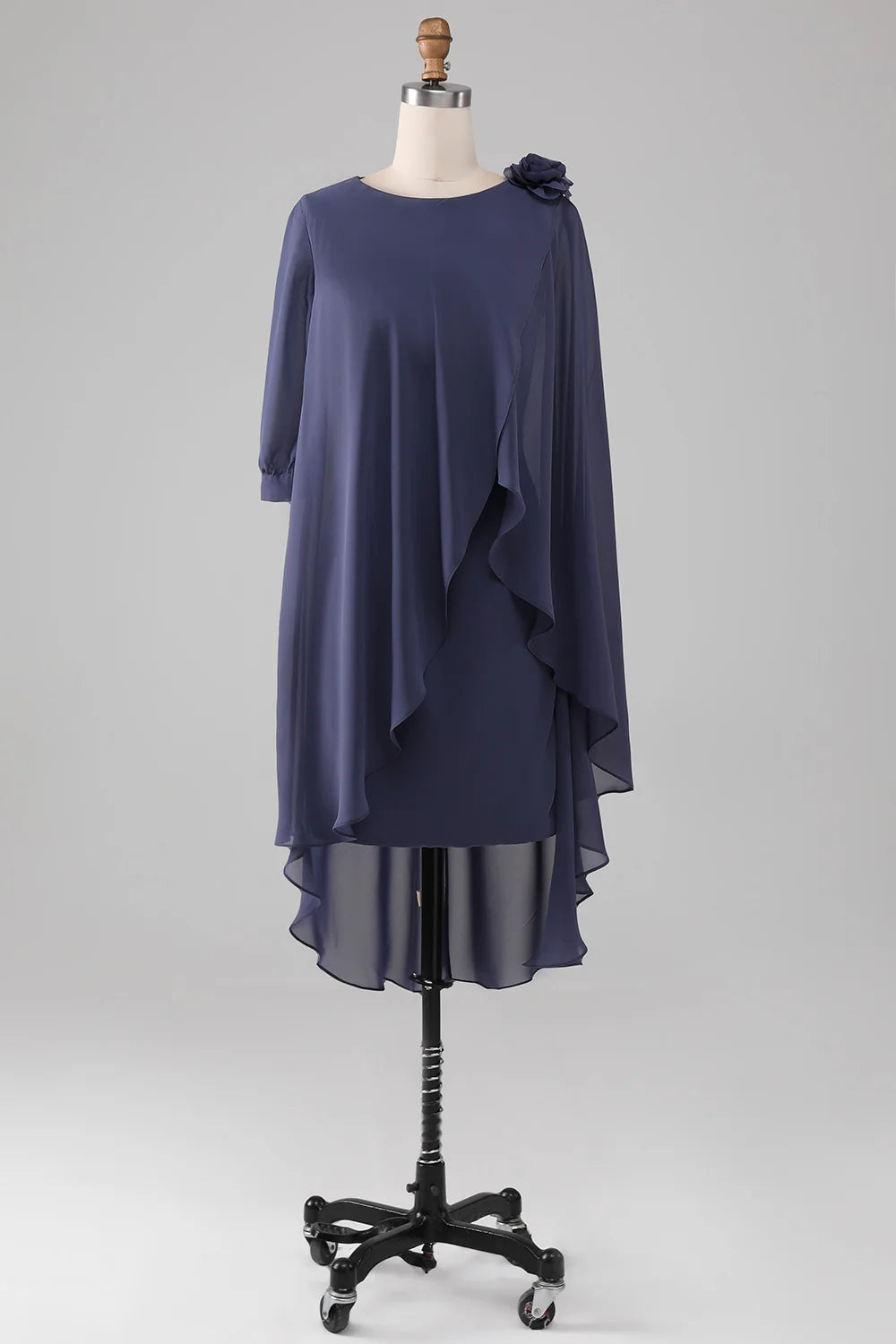 Charming Slate Blue Jewel Chiffon Mother Of The Bride Dresses