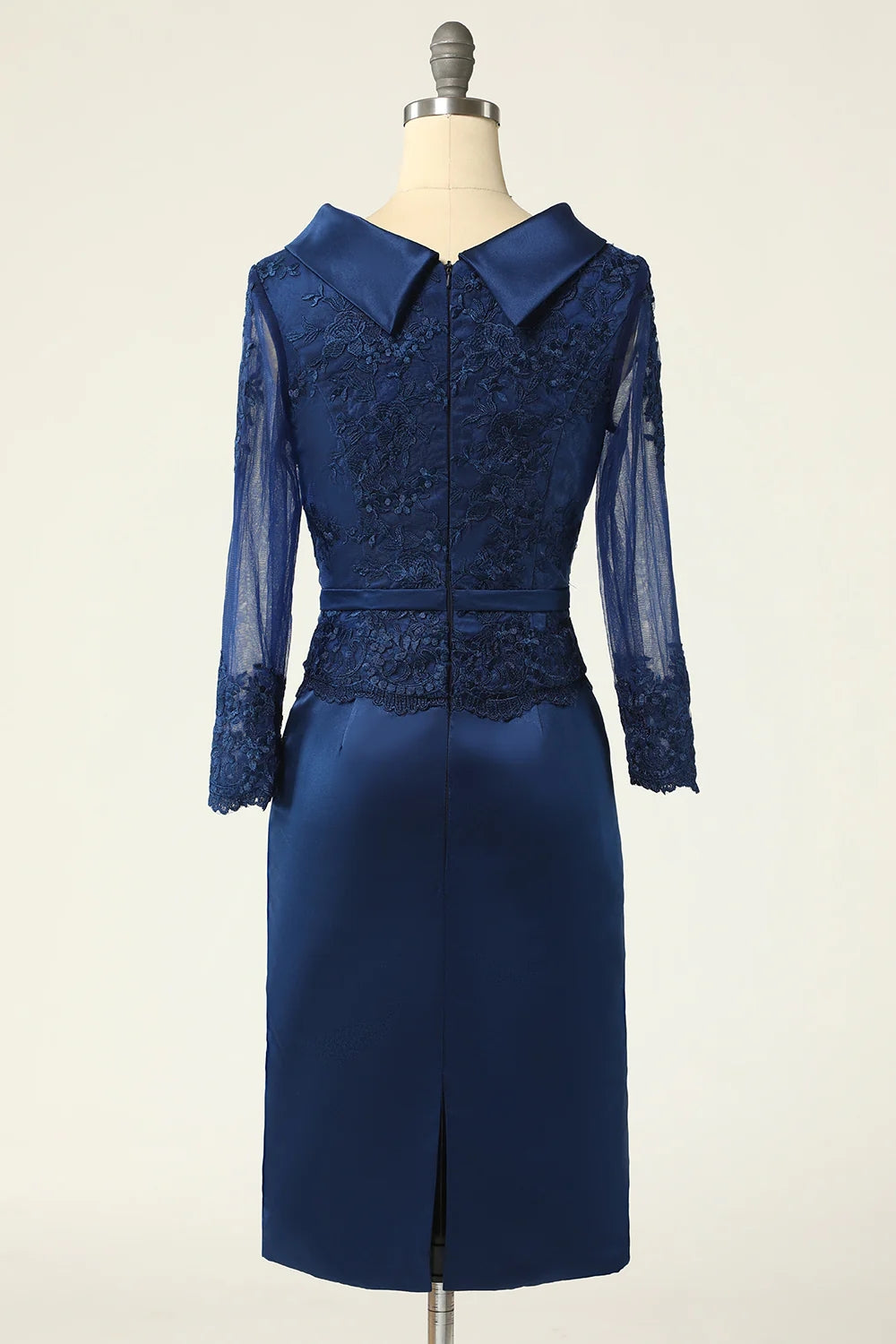 Elegant Navy Lace Bateau Appliques Mother Of The Bride Dresses