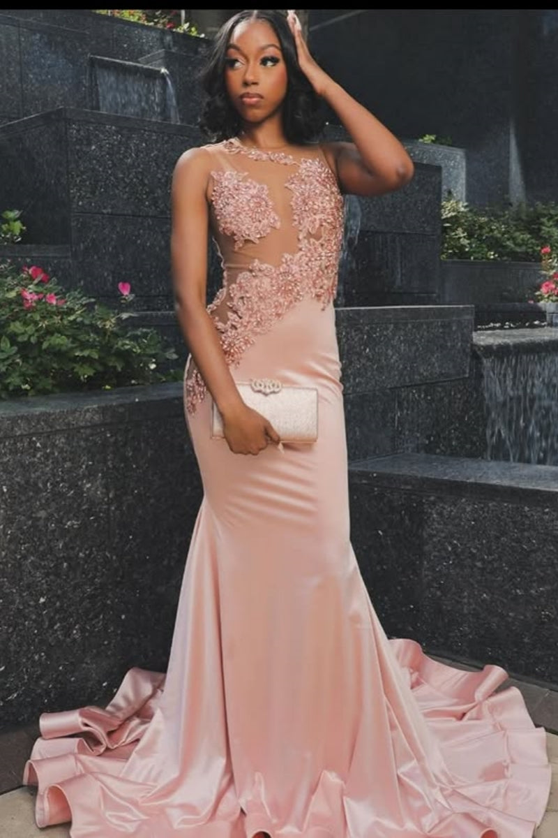 Beautiful Pink Velvet One Shoulder Beadings Mermaid Prom Dresses