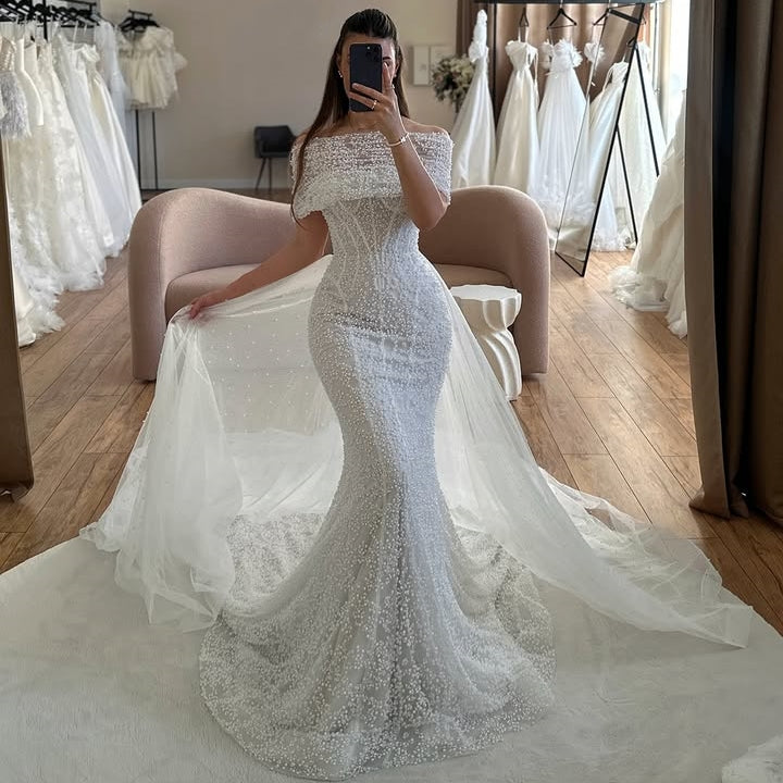 Charming Portrait Sequins Sheath Wedding Dresses With Panel Train