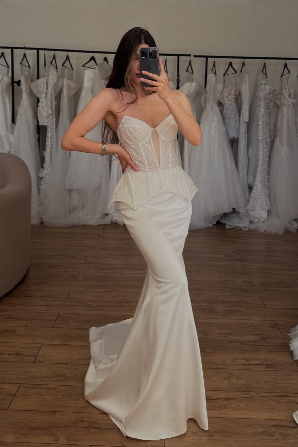 Fancy Sweetheart Two Pieces Sheath Wedding Dresses