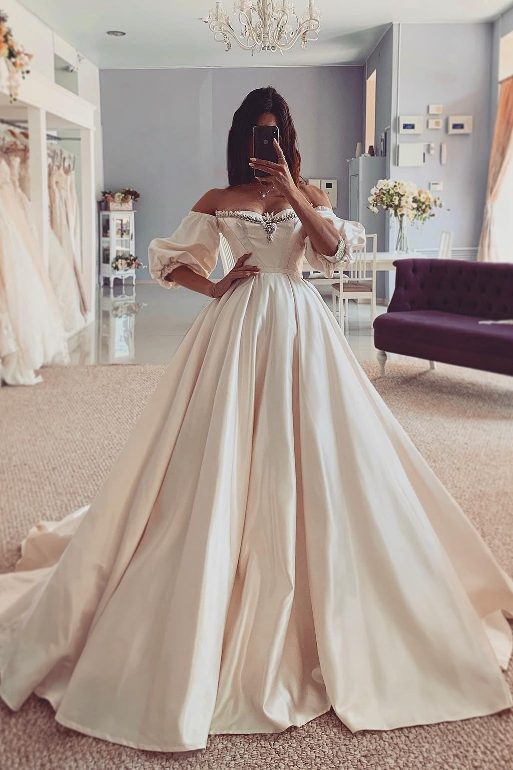Charming Cap Sleeves Sweetheart A Line Wedding Dresses With Beadings