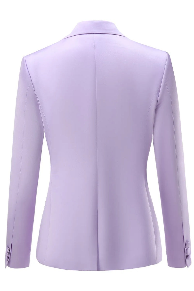Fashion Lilac Peaked Lapel Double Breasted Women Suits