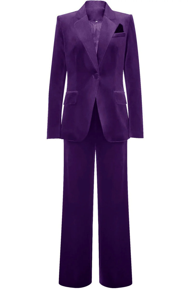 Newset Purple Notched Lapel Slim Fit Women Suits