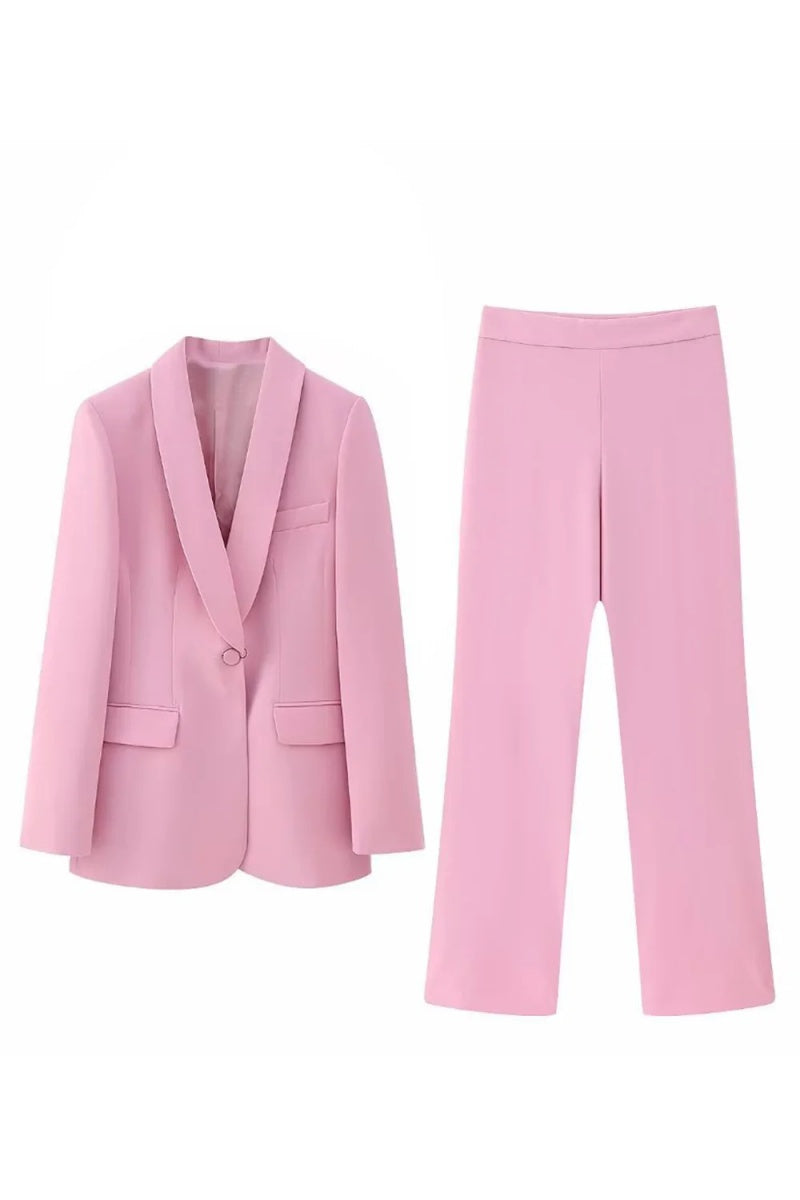 Gentle Pink Shawl Lapel Best Fitted Prom Women Suits