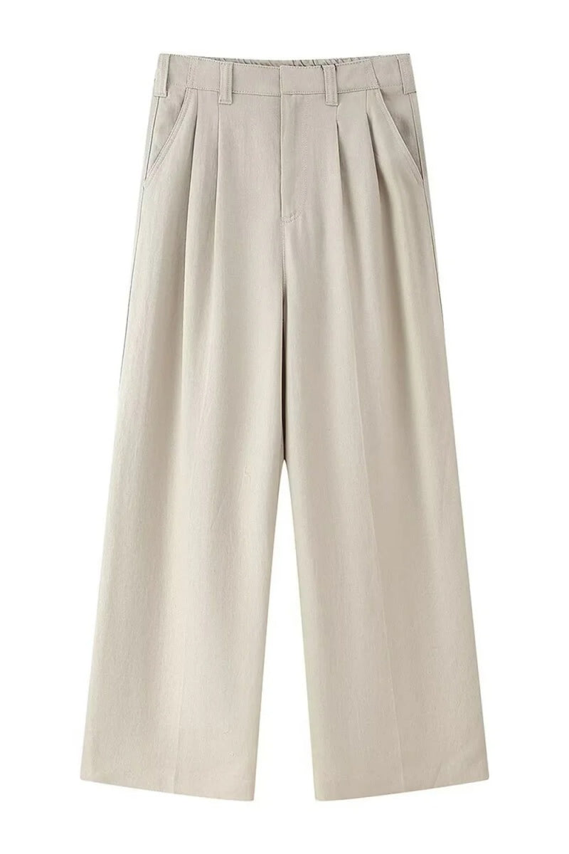 Chic Beige Peaked Lapel Sleeveless Women Suits